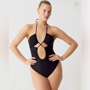 J.Crew Cutout halter one-piece swimsuit, NWT Size 14